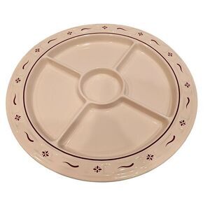 Longaberger Woven Traditions Traditional Red‎ Pottery 5 Part Relish Dish USA